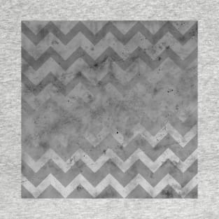 Gray white vintage chevron pattern lines retro distressed T-Shirt